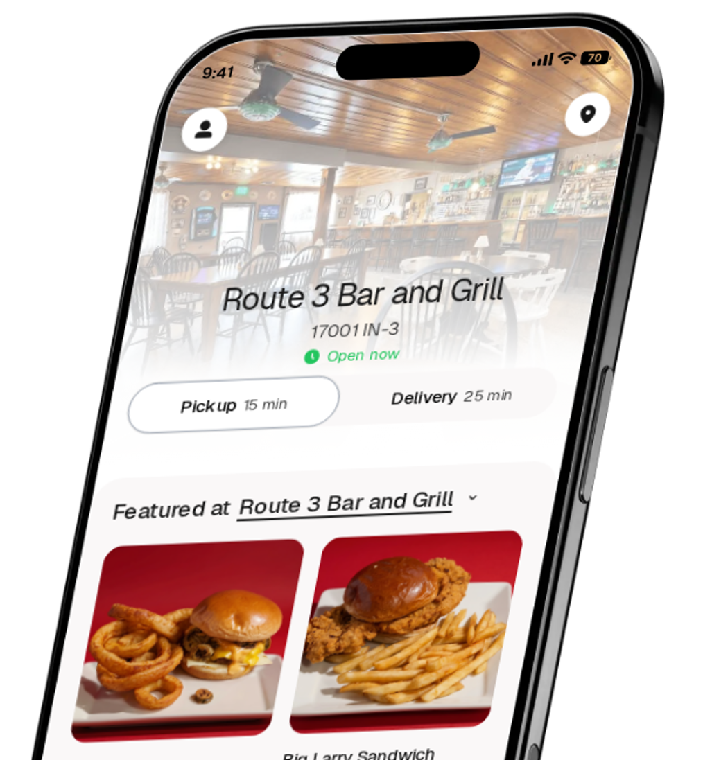 Route 3 Bar and Grill app preview