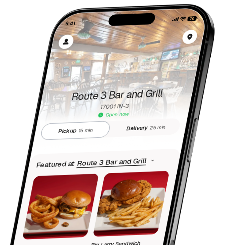 Route 3 Bar and Grill app preview